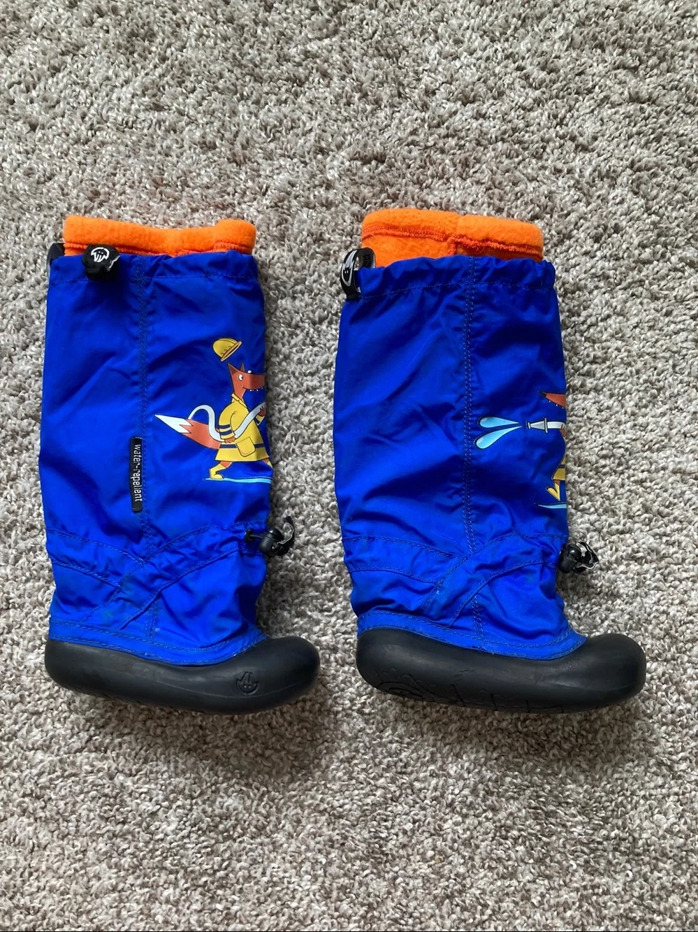 MyMayu Muddy Munchkins water repellent rain boots Fox detail sz 5/6
